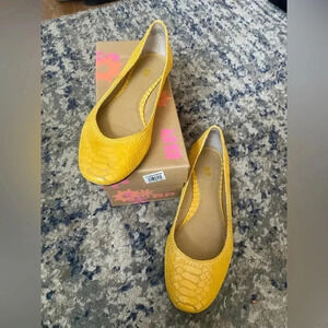 BP. Yellow Snakeskin Flats